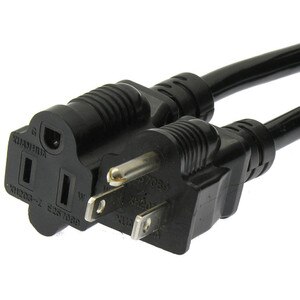 25 ft. Outlet Saver Black NEMA 5-15P to 5-15R 16/3 Power Extension Cord